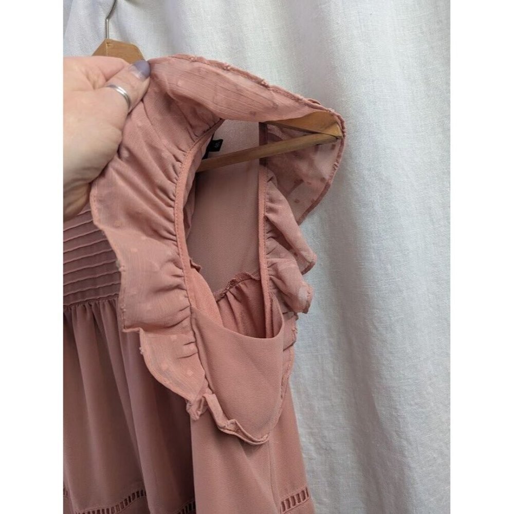 Who What Wear women's medium sleeveless peachy dusty rose dress high neck B1 - Picture 3 of 9